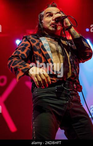 Piero Pelu' pendant le concert de musique Litfiba - Ultimo Girone 1980-2022 sur 26 avril 2022 au Gran Teatro Geox à Padoue, Italie (photo d'Alessio Marini/LiveMedia/NurPhoto) Banque D'Images