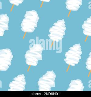Motif de soie de Noël sans couture. Toile de fond des bonbons en coton vectoriel. Illustration de Vecteur