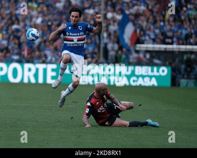 Tommaso Augello pendant la série Un match entre Sampdoria et Gênes, à Gênes, sur 30 avril 2022 (photo de Loris Roselli/NurPhoto) Banque D'Images