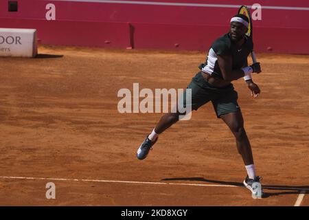 Frances Tiafoe des États-Unis concurrence contre Sebastian Baez d'Argentine dans la finale du tournoi de tennis ATP 250 ouvert du millénaire Estoril au club de tennis d'Estoril, Estoril, Portugal sur 1 mai 2022. (Photo de Nuno Cruz/NurPhoto) Banque D'Images