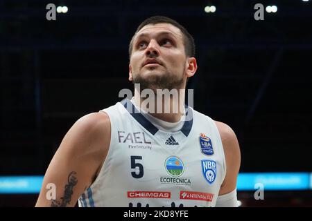 Alessandro Gentile (Happy Casa Brindisi) pendant le basketball italien A Serie Championship A X Armani Exchange Milano vs Happy Casa Brindisi sur 01 mai 2022 au Forum de Mediolanum à Milan, Italie (photo de Savino Paolella/LiveMedia/NurPhoto) Banque D'Images