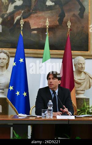 Alessandro Onorato lors de la présentation du Rock in Roma, à la Sala della Protomoteca à Campidoglio, 3th mai, Rome Italie. (Photo de Domenico Cippitelli/LiveMedia/NurPhoto) Banque D'Images