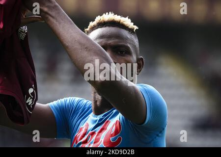 Napoli en avant Victor Osimhen (9) gestes pendant la série Un match de football n.36 TURIN - NAPOLI sur 07 mai 2022 au Stadio Olimpico Grande Turin à Turin, Piémont, Italie. Résultat final: Torino-Napoli 0-1. (Photo de Matteo Bottanelli/NurPhoto) Banque D'Images