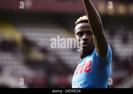 Napoli en avant Victor Osimhen (9) gestes pendant la série Un match de football n.36 TURIN - NAPOLI sur 07 mai 2022 au Stadio Olimpico Grande Turin à Turin, Piémont, Italie. Résultat final: Torino-Napoli 0-1. (Photo de Matteo Bottanelli/NurPhoto) Banque D'Images