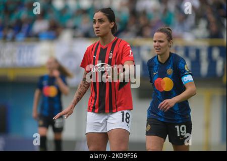 Piemonte Martina (AC Milan) regarde pendant le football italien série A Women Match Inter - FC Internazionale vs AC Milan on 07 mai 2022 au Suning Centre de Milan, Italie (photo de Tiziano Ballabio/LiveMedia/NurPhoto) Banque D'Images