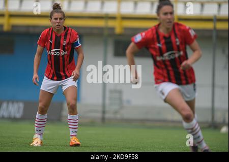 Bergamaschi Valentina (AC Milan) regarde pendant le football italien série A Women Match Inter - FC Internazionale vs AC Milan sur 07 mai 2022 au Suning Centre de Milan, Italie (photo de Tiziano Ballabio/LiveMedia/NurPhoto) Banque D'Images