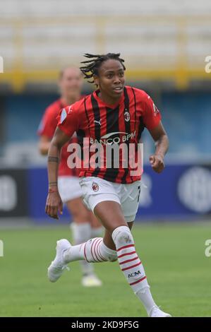 Thomas Lindsey Kimberley AC Milan) célèbre après avoir marquant le premier but de son match lors du match de football italien Serie A Women Match Inter - FC Internazionale vs AC Milan sur 07 mai 2022 au Suning Center de Milan, Italie (photo de Tiziano Ballabio/LiveMedia/NurPhoto) Banque D'Images