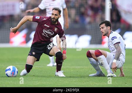 Grigoris Kastanos de l'US Salernitana 1919 pendant la série Un match entre l'US Salernitana 1919 et le Cagliari Calcio FC sur 8 mai 2022 à Salerno, Italie. (Photo de Giuseppe Maffia/NurPhoto) Banque D'Images