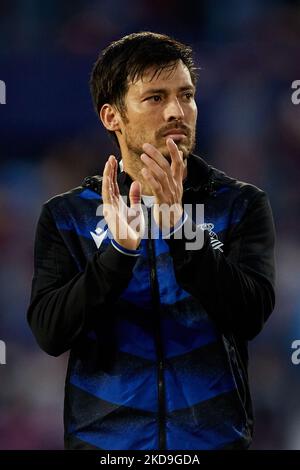 David Silva de Real Sociedad applaudit avant le match de la Liga Santander entre Levante UD et Real Sociedad au stade Ciutat de Valencia, 6 mai 2022, Valence, Espagne. (Photo de David Aliaga/NurPhoto) Banque D'Images