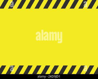 Arrière-plan d'avertissement d'illustration vectorielle vide. Espace pour le texte d'attention. attention construction, avertissement. arrière-plan jaune et bandes noires Illustration de Vecteur