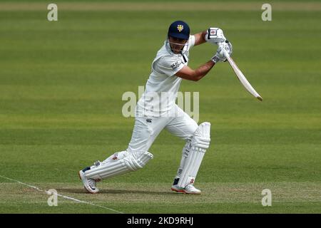 David Bedingham de Durham chauves-souris pendant le LV= County Championship Match entre le Durham County Cricket Club et le Glamorgan County Cricket Club à Emirates Riverside, Chester le Street, le jeudi 12th mai 2022. (Photo de will Matthews/MI News/NurPhoto) Banque D'Images