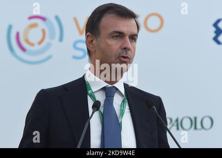 Ettore Prandini Président, Coldiretti lors de l'édition 1st de "Verso Sud" organisée par la Maison européenne - Ambrosetti à Sorrente, Naples, Italie, le 13 mai 2022. (Photo de Franco Romano/NurPhoto) Banque D'Images