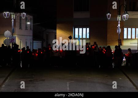 Des associations volontaires, lors de la marche pour la paix en Ukraine pour mettre fin à la guerre entre la Russie et l'Ukraine. À Rieti, Italie, le 13 mai 2022. (Photo de Riccardo Fabi/NurPhoto) Banque D'Images