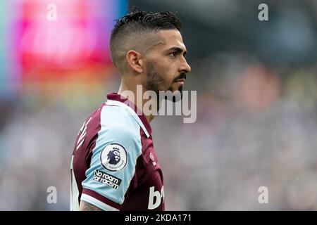 Manuel Lanzini, de West Ham United, regarde pendant le match de la Premier League entre West Ham United et Manchester City au London Stadium, Stratford, le dimanche 15th mai 2022. (Photo de Juan Gasparini/MI News/NurPhoto) Banque D'Images