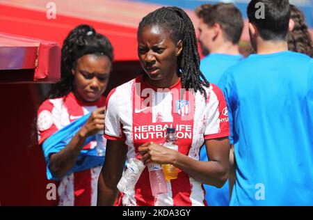 Aissatou Tounkara lors du match entre Barcelone et le Club Atletico de Madrid, correspondant à la semaine 30 de la Liga Iberdrola, joué au stade Johan Cruyff, à Barcelone, le 15th mai 2022. (Photo de Joan Valls/Urbanandsport /NurPhoto) Banque D'Images