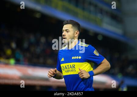 Oscar Romero de Boca Juniors en action lors d'un match de football de Copa Libertadores contre les Corinthiens du Brésil au stade Bombonera à Buenos Aires, Argentine 17 mai 2022. (Photo de MatÃ­as Baglietto/NurPhoto) Banque D'Images
