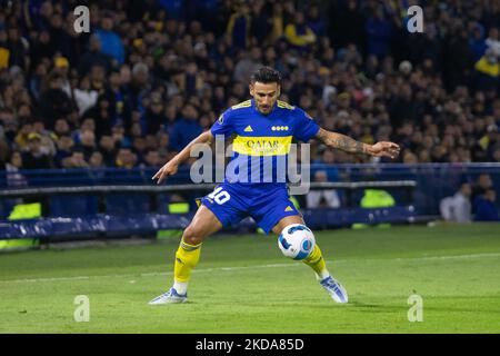 Eduardo Salvio de Boca Juniors d'Argentine en action lors d'un match de football de Copa Libertadores contre les Corinthiens du Brésil au stade Bombonera à Buenos Aires, Argentine 17 mai 2022. (Photo de Matías Baglietto/NurPhoto) Banque D'Images