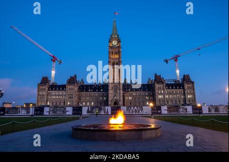 Ottawa (Ontario) - 21 octobre 2022 : vue de l'édifice du Centre sur la colline du Parlement. Banque D'Images