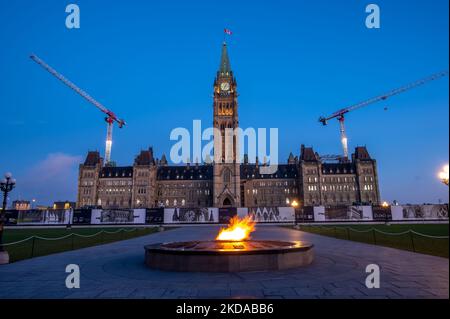 Ottawa (Ontario) - 21 octobre 2022 : vue de l'édifice du Centre sur la colline du Parlement. Banque D'Images