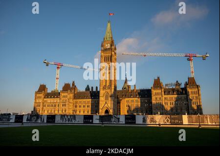 Ottawa (Ontario) - 21 octobre 2022 : vue de l'édifice de l'est sur la colline du Parlement. Banque D'Images