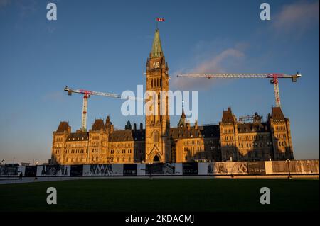 Ottawa (Ontario) - 21 octobre 2022 : vue de l'édifice de l'est sur la colline du Parlement. Banque D'Images