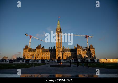 Ottawa (Ontario) - 21 octobre 2022 : vue de l'édifice de l'est sur la colline du Parlement. Banque D'Images