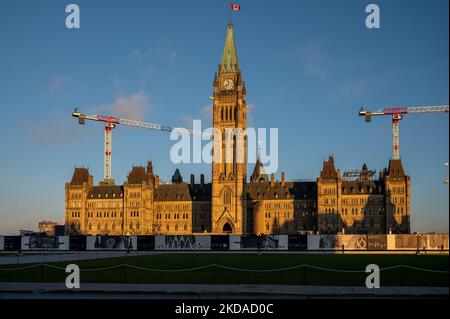 Ottawa (Ontario) - 21 octobre 2022 : vue de l'édifice de l'est sur la colline du Parlement. Banque D'Images