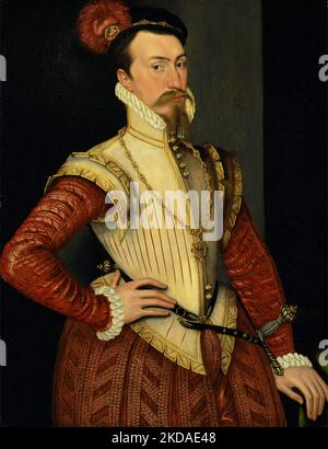 Robert Dudley, premier comte de Leicester (1532/3–1588) par Steven van der Meulen. CA. 1565 Banque D'Images