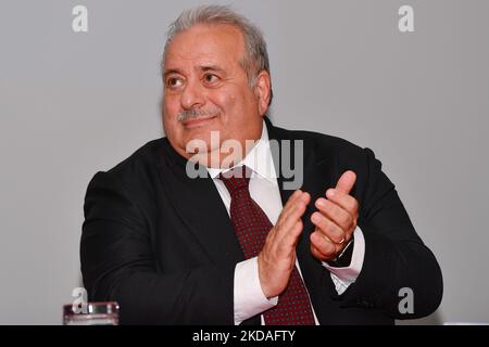 Giuseppe Manfredi (Président de la FIPAV) lors de la cérémonie d'ouverture de Pala Wanny sur 19 mai 2022 à la Pala Wanny à Florence, Italie (photo de Lisa Guglielmi/LiveMedia/NurPhoto) Banque D'Images