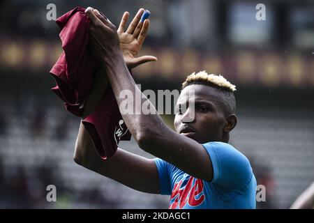 Napoli en avant Victor Osimhen (9) gestes pendant la série Un match de football n.36 TURIN - NAPOLI sur 07 mai 2022 au Stadio Olimpico Grande Turin à Turin, Piémont, Italie. Résultat final: Torino-Napoli 0-1. (Photo de Matteo Bottanelli/NurPhoto) Banque D'Images