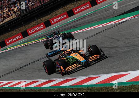 Daniel Ricciardo (AUS) McLaren MCL36 pendant le championnat de Formule 1 FORMULE 1 PIRELLI GRAN PREMIO DE ESPAI'A 2022 pratique sur 20 mai 2022 au circuit de Barcelone-Catalunya à Barcelone, Espagne (photo d'Alessio de Marco/LiveMedia/NurPhoto) Banque D'Images