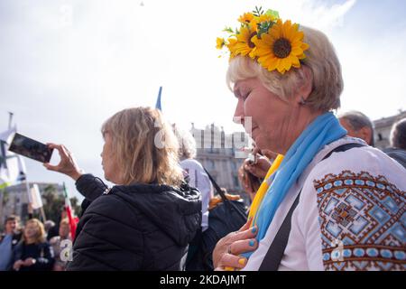 Rome, Italie. 05th novembre 2022. Femme ukrainienne lors d'une manifestation pour la paix à Rome (photo de Matteo Nardone/Pacific Press/Sipa USA) Credit: SIPA USA/Alay Live News Banque D'Images