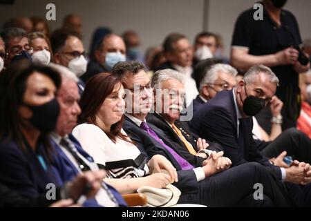 Cérémonie de commémoration d'Albert Burla au président honoraire de l'Association d'amitié gréco-israélienne, dans la salle de cérémonie de l'Université Aristote de Thessalonique, à Thessalonique, sur 22 mai 2022. (Photo par Achilleas Chiras/NurPhoto) Banque D'Images