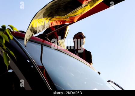 Départ d'un bus découvert de la Casa Milan pour la fête de la Scudetto à Milan, Italie, sur 23 mai 2022 (photo de Mairo Cinquetti/NurPhoto) Banque D'Images