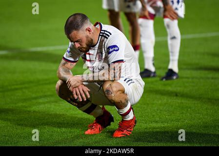 Nahitan Nandez de Cagliari montre sa déception pendant le football italien série A match Venezia FC vs Cagliari Calcio sur 22 mai 2022 au stade Pier Luigi Penzo à Venise, Italie (photo d'Alessio Marini/LiveMedia/NurPhoto) Banque D'Images