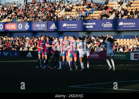 FC Barcelone en action lors de la demi-finale de la coupe de la Femme espagnole 2, Copa de la Reina, match de football joué entre le FC Barcelone et le Real Madrid sur 25 mai 2022, à Alcorcon, Madrid Espagne. (Photo de Jon Imanol Reino/NurPhoto) Banque D'Images