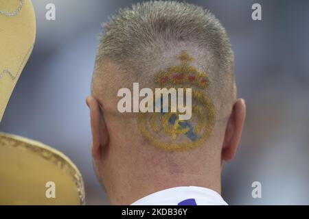 Fan du Real Madrid lors du match final de la Ligue des champions de l'UEFA entre le FC Liverpool et le Real Madrid au Stade de France sur 28 mai 2022 à Paris, en France. (Photo de Jose Breton/Pics action/NurPhoto) Banque D'Images