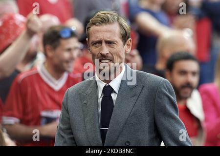 Peter Crouch a précédé le match final de la Ligue des champions de l'UEFA entre le FC Liverpool et le Real Madrid au Stade de France sur 28 mai 2022 à Paris, en France. (Photo de Jose Breton/Pics action/NurPhoto) Banque D'Images