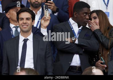 Kaka et Clarence Seedorf lors du match final de la Ligue des champions de l'UEFA entre le FC Liverpool et le Real Madrid au Stade de France sur 28 mai 2022 à Paris, France. (Photo de Jose Breton/Pics action/NurPhoto) Banque D'Images