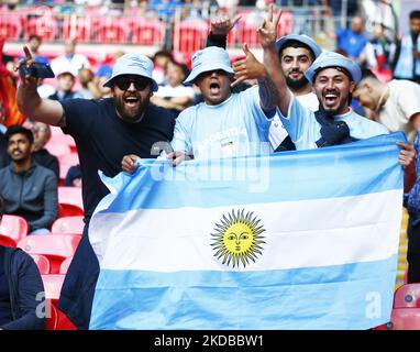 Argentine Fan pendant Finalissima Conmebol - coupe des champions de l'UEFA entre l'Italie et l'Argentine au stade Wembley , Londres, Royaume-Uni 01st juin, 2022 (photo par action Foto Sport/NurPhoto) Banque D'Images