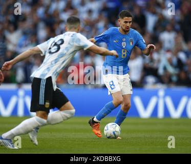 Jorginho d'Italie pendant Finalissima Conmebol - coupe des champions de l'UEFA entre l'Italie et l'Argentine au stade Wembley, Londres, Royaume-Uni 01st juin 2022 (photo par action Foto Sport/NurPhoto) Banque D'Images