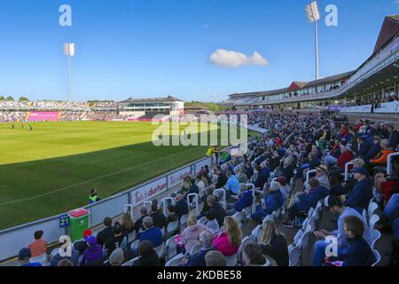 JUN 1st Une vue d'ensemble pendant le match de Blast Vitality T20 entre le Durham County Cricket Club et Worcestershire au Seat unique Riverside, Chester le Street, le mercredi 1st juin 2022. (Photo de Mark Fletcher /MI News/NurPhoto) Banque D'Images