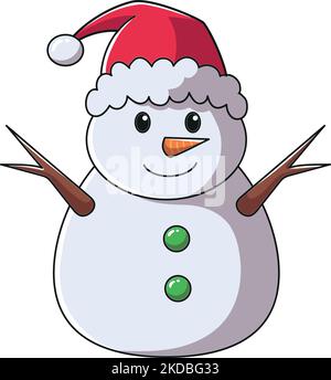 Illustration vectorielle d'un joli bonhomme de neige Illustration de Vecteur