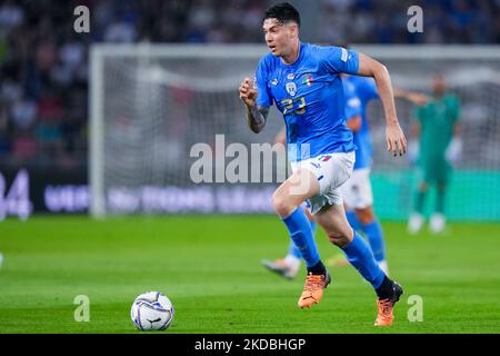 Alessandro Bastoni, de l'Italie, lors du match de l'UEFA Nations League entre l'Italie et l'Allemagne, au Stadio Renato Dall'Ara, à Bologne, en Italie, le 4 juin 2022. (Photo de Giuseppe Maffia/NurPhoto) Banque D'Images