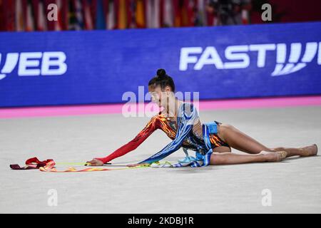 Sofia Raffaeli (ITA) lors de la coupe du monde 2022 de GYMNASTIQUE rythmique DE LA FIG sur 03 juin 2022 à l'arène de Vitrifrigo à Pesaro, Italie (photo de Gianluca Ricci/LiveMedia/NurPhoto) Banque D'Images