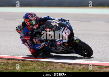 Joe Roberts de US de Italtrans Racing Team avec Kalex lors de la pratique libre Moto2 de Gran PPremi Monster Energy de Catalunya au circuit de Barcelone-Catalunya à Barcelone. (Photo par DAX Images/NurPhoto) Banque D'Images