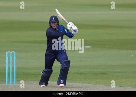 CHESTER LE STREET, ROYAUME-UNI. 1st JUIN Hollie Armitage of Diamonds batting pendant le match de Blast Vitality T20 entre le Durham County Cricket Club et Worcestershire au Seat unique Riverside, Chester le Street, le mercredi 1st juin 2022. (Photo de Mark Fletcher/MI News/NurPhoto) Banque D'Images