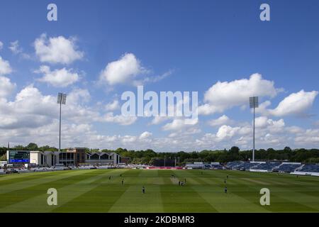 CHESTER LE STREET, ROYAUME-UNI. JUN 1st Une vue d'ensemble pendant le match de Blast Vitality T20 entre le Durham County Cricket Club et Worcestershire au Seat unique Riverside, Chester le Street, le mercredi 1st juin 2022. (Photo de Mark Fletcher/MI News/NurPhoto) Banque D'Images