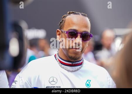 Lewis Hamilton, du Royaume-Uni, pilotant la (44) Mercedes-AMG Petronas F1 Team F1 W13 Mercedes-AMG F1 M13 pendant le Grand Prix de Monaco de Formule 1 sur 27-28 mai 2022 à Montecarlo, Monaco. (Photo par Alessio Morgese/NurPhoto) Banque D'Images