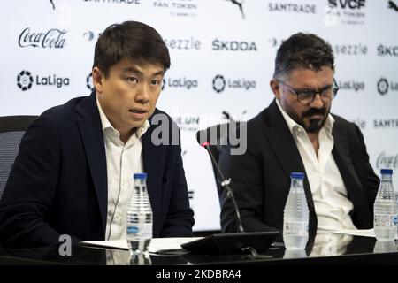 Gennaro Gattuso a été présenté à la conférence de presse comme nouvel entraîneur de Valencia CF au stade Mestalla. Stade le 9 juin 2022. (Photo de Jose Miguel Fernandez/NurPhoto) Banque D'Images